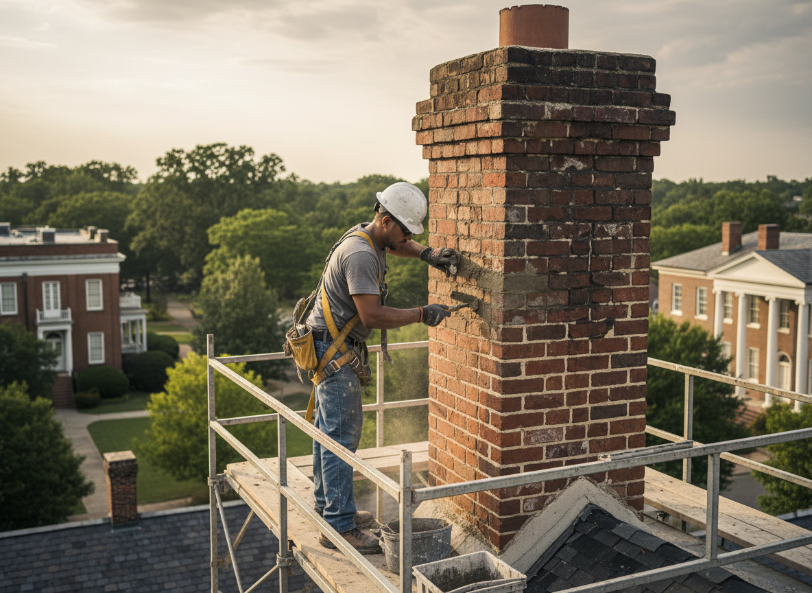 chimney mortar repair in Montgomery