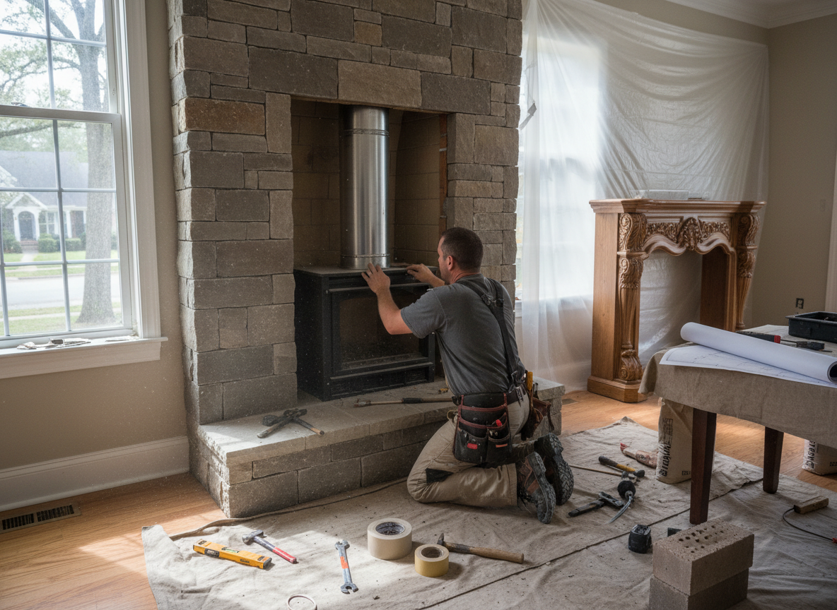 fireplace installation in Montgomery